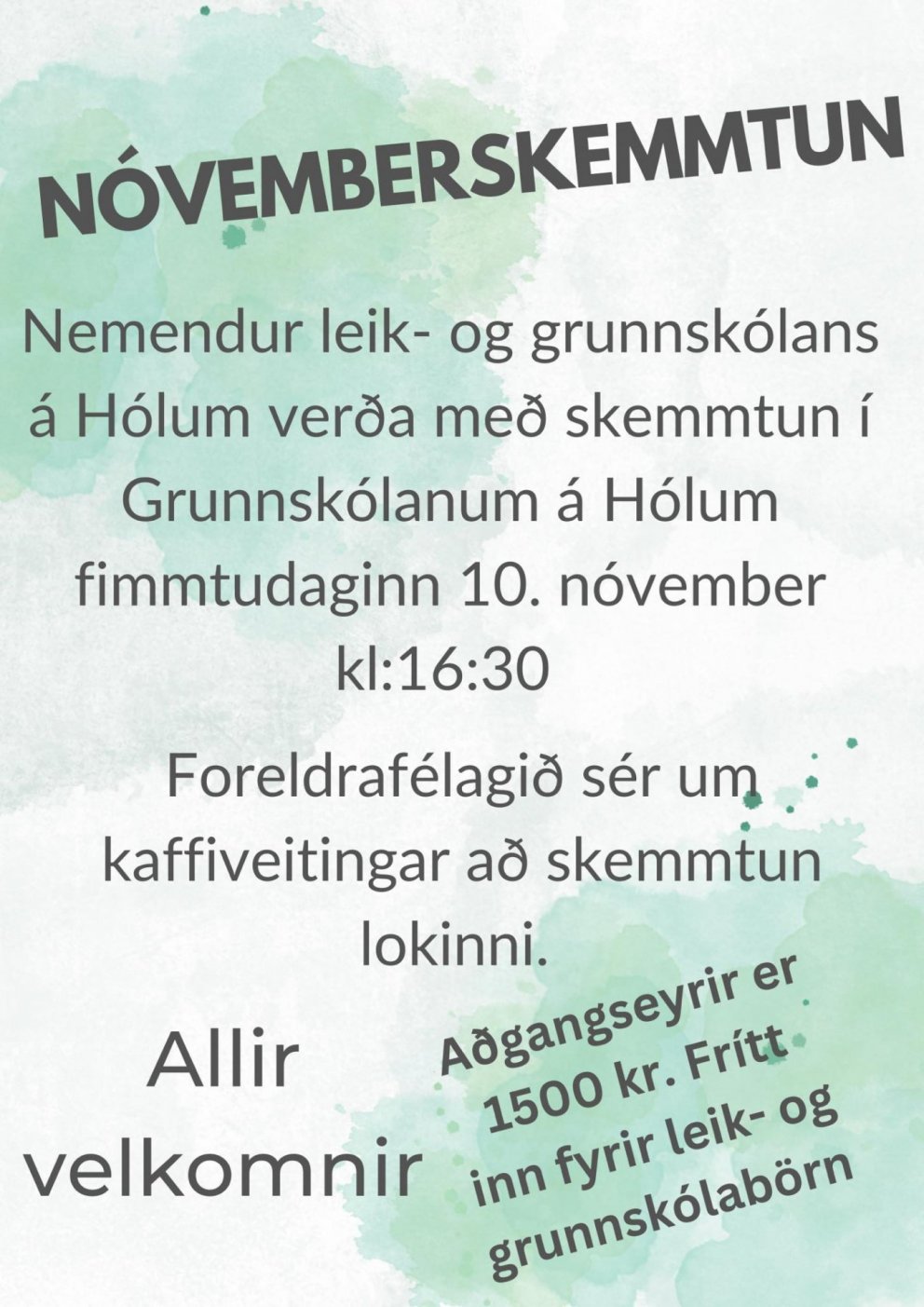 Haustskemmtun á Hólum