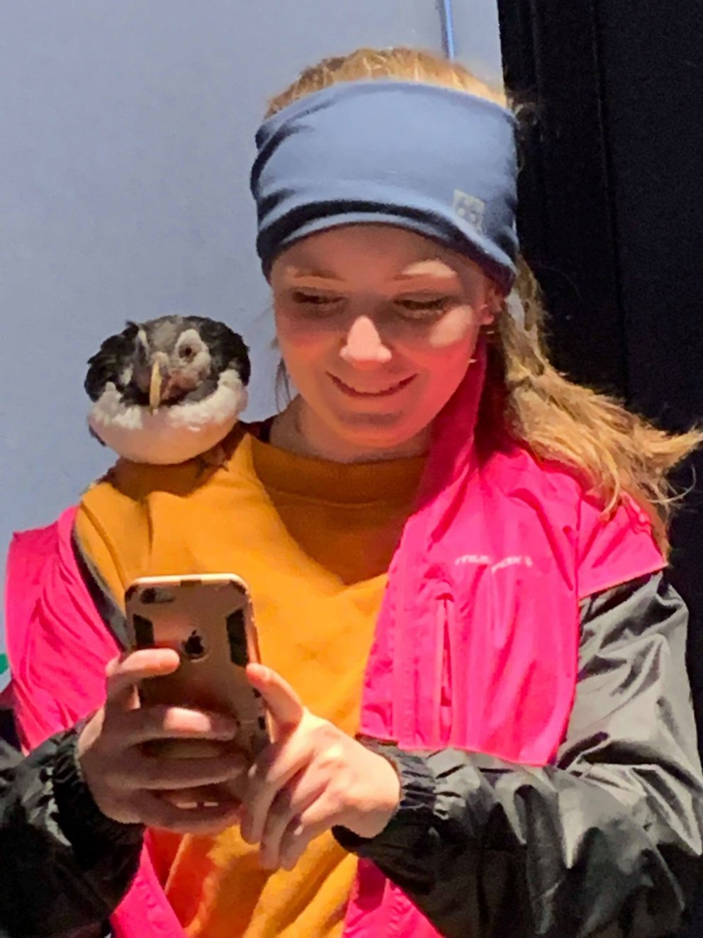 Þorgerður Una með Lunda vini sínum