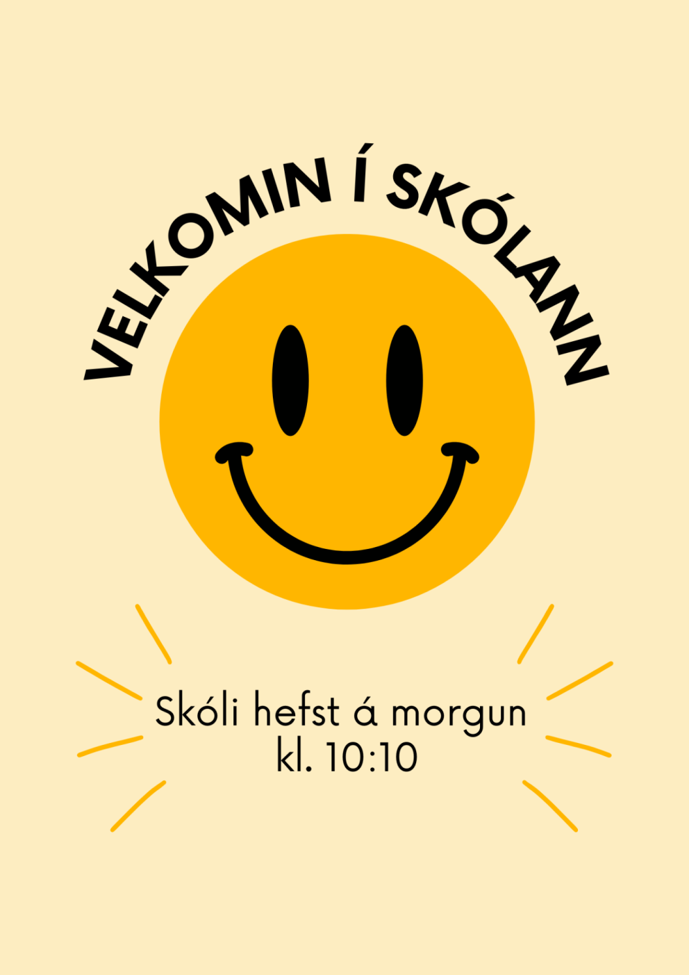 Skóli hefst á morgun kl. 10:10
