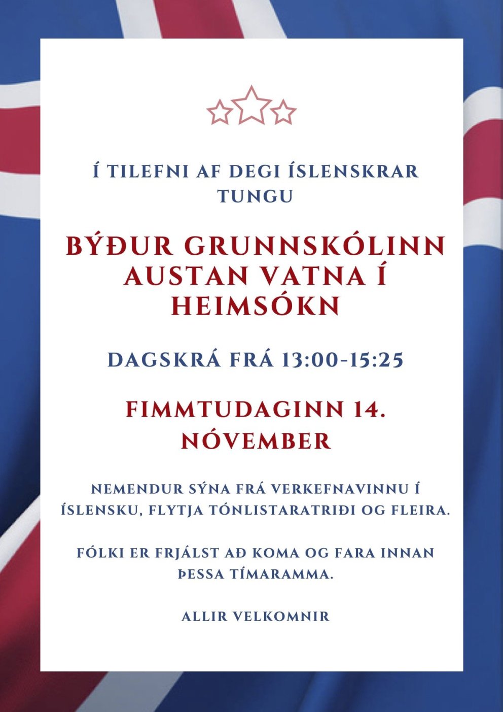 Opinn dagur í GaV - Dagur íslenskrar tungu haldinn hátíðlegur