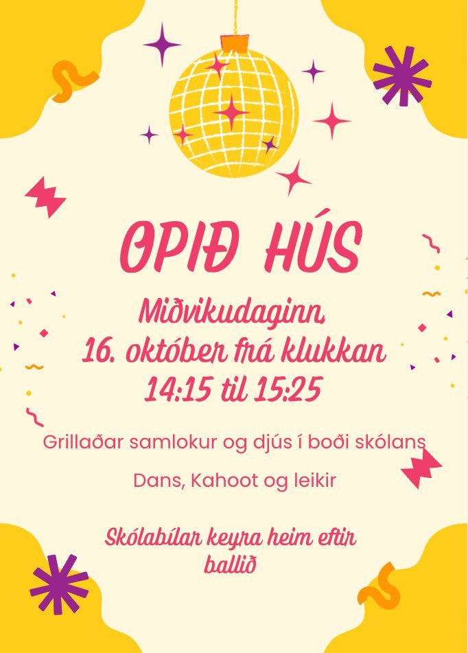 Unglingar halda Opið hús fyrir nemendur í 1.-7.bekk