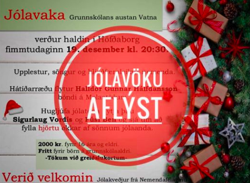 Jólavöku aflýst