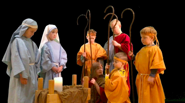 Hressileg jólastemning hjá þeim yngstu