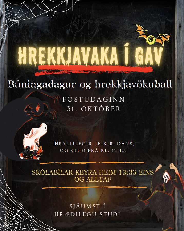 Búningadagur og hrekkjavökuball í GaV