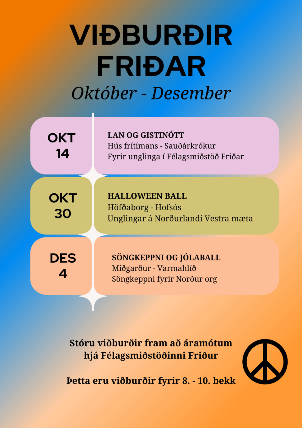 Viðburðir Friðar okt- des